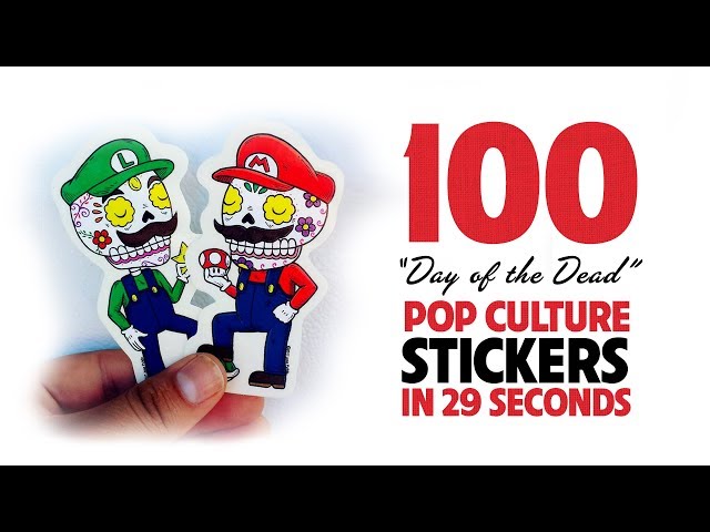 100 Pop Culture "Day of the Dead" Stickers in 29 Seconds...