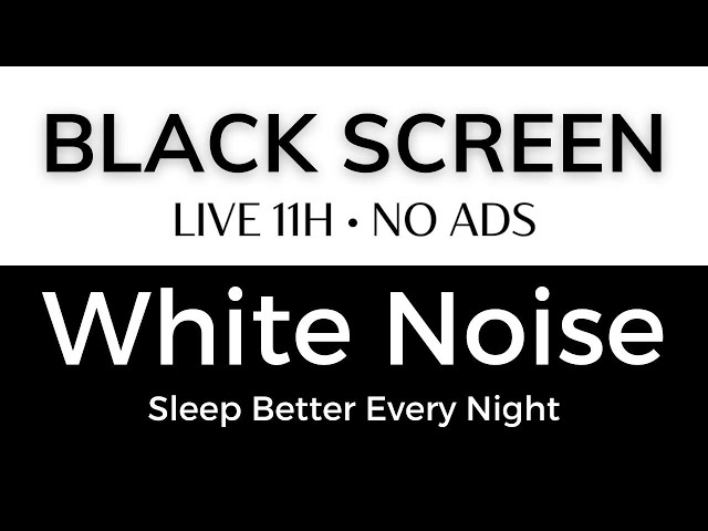 White Noise - Black Screen - No Ads - 11 hours - Fall Asleep Fast, Sleep Better Every Night