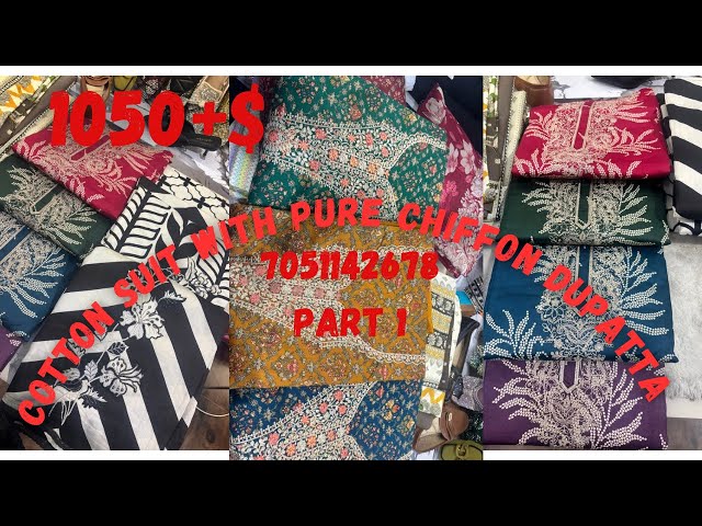 Dhamekedar rates||pure chiffon dupatta||cotton suits||flat 1050||grab it fast ||ghar bathe mangwaye😍