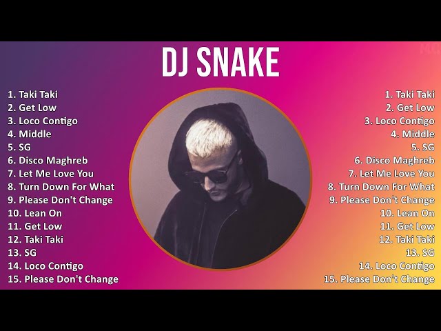 DJ Snake 2025 MIX Top Hits - Taki Taki, Get Low, Loco Contigo, Middle