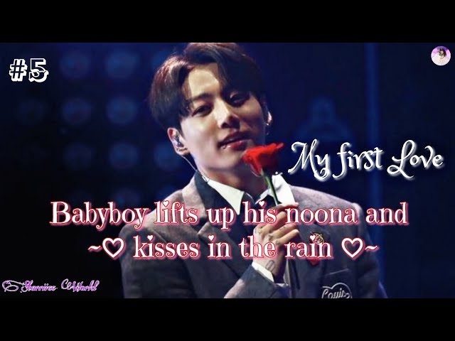 My first Love (JK FF series) #5 Babyboy lifts his noona up and kisses in the rain ~♡°