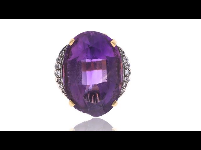 Restore a ring made of gold, diamonds, and amethyst.