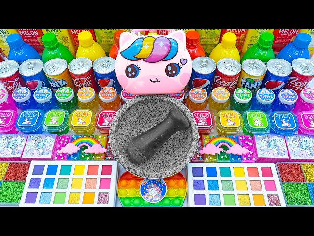 Satisfying Video l Mixing All My Slime Smoothie l Making-Slime INTO Glossy CubeTub Cutting ASMR #006