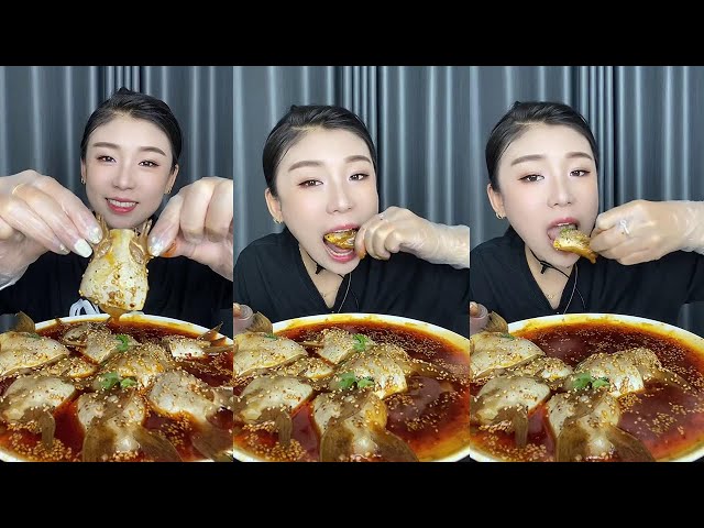 【XueYan Mukbang】Fish tail oil🐟🐟#mukbang#eating#asmr