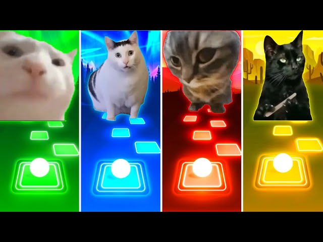 Vibing Cat vs Huh Cat vs Chipi Chipi Chapa Chapa Cat vs Black Cat - Tiles Hop EDM Rush