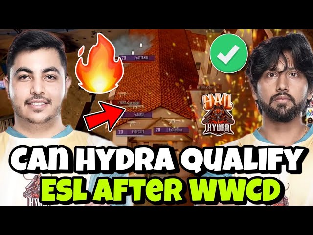 CASTER SHOCKED BY HYDRA COMEBACK WWCD IN ESL🐉🔥HYDRA 4V4 OP FIGHT | HYDRA ESPORTS