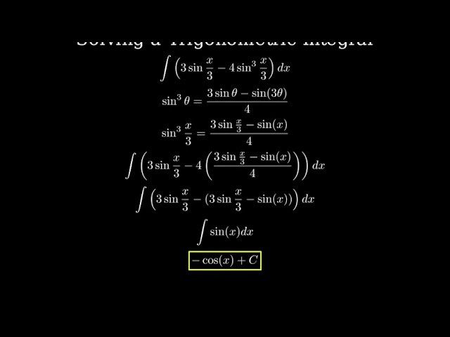 Q6. 🔥 Solve this Integral! ∫(3sin(x/3) - 4sin³(x/3)) dx = ❓ | Calculus Challenge 🧠📚