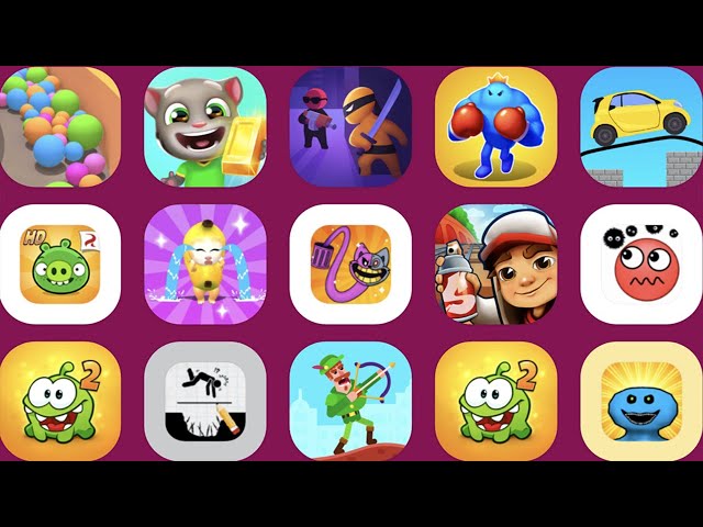 Draw 2 save , punchy race , subway surf, hide ball , stealth manster , move survival, tom gold run..