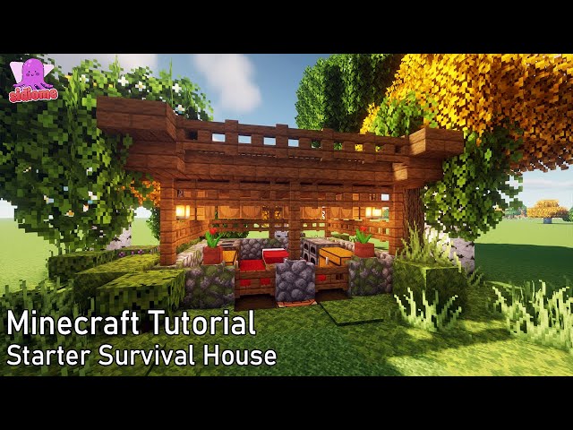 Minecraft Tutorial | Simple Survival House | How to build a Starter house