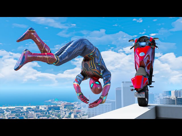 GTA 5 IRON SPIDERMAN Ragdolls Compilation (Euphoria Physics Showcase) #7