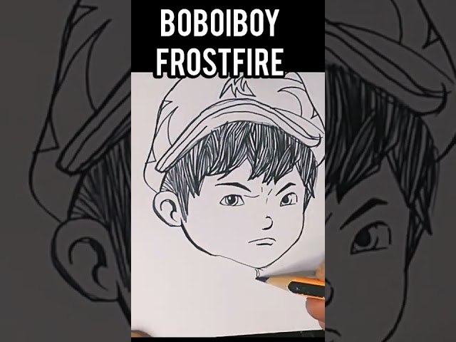 Lukis BoBoiBoy FrostFire 🔥 #shorts #boboiboymovie3 #boboiboygalaxy2