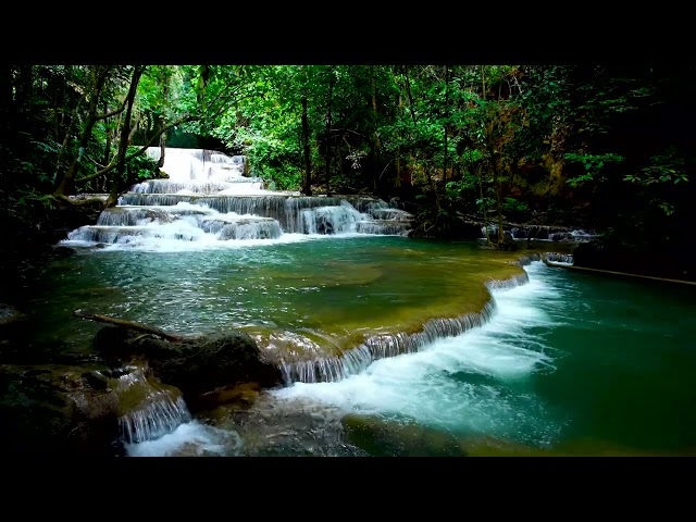 Amazing Waterfalls in Thailand 4k. Relaxing Nature Sounds, Waterfall, White Noise for Sleep, Study.