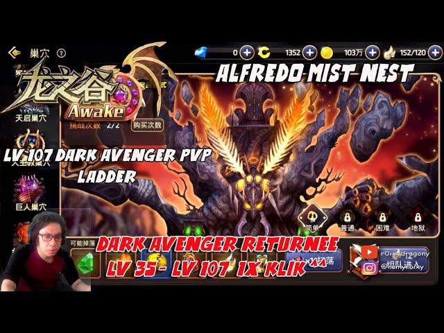 DA Lv 35 - Lv 107 1x Klik !!! Dragon Nest Awake - Lv 107 Dark Avenger PvP Ladder & Alfredo MIST NEST