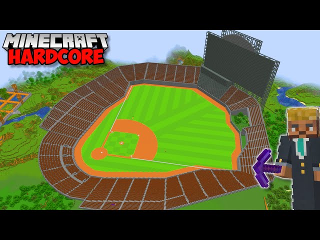 I Built The WORLDS BIGGEST BASEBALL STADIUM in Minecraft Hardcore (#107)