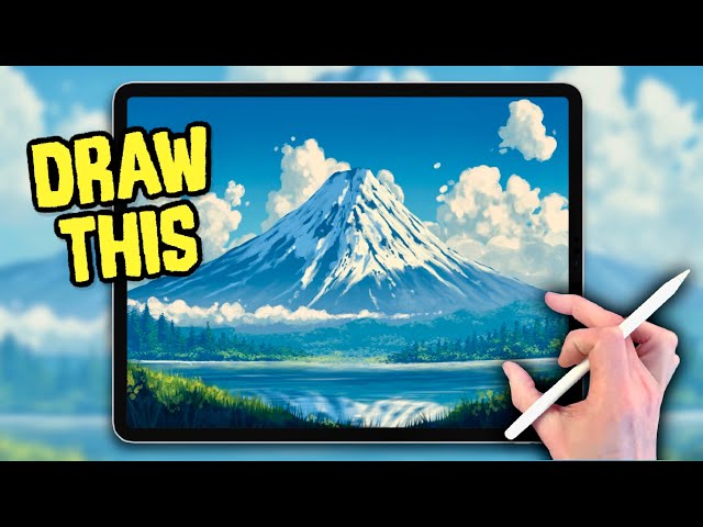 PROCREATE Drawing Tutorial MOUNTAIN CLOUDS in EASY STEPS