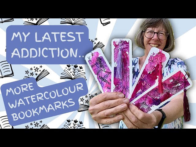 How to make watercolour bookmarks - line and wash flowers