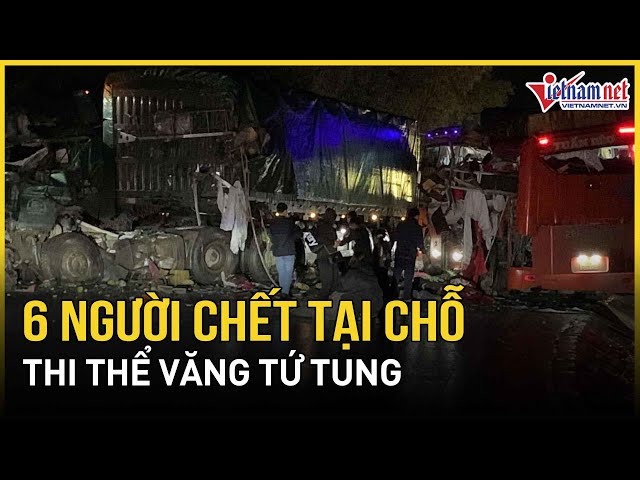 Cực nóng: Hiện trường thảm khốc vụ tai nạn trên quốc lộ 6, xe khách biến dạng, 6 người chết tại chỗ