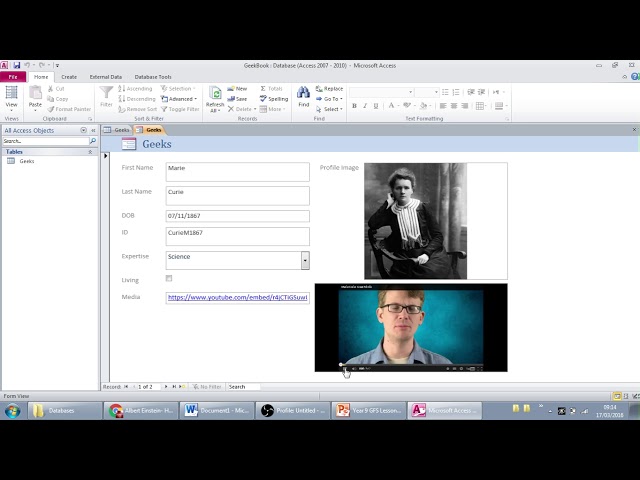 8 Microsoft Access Embedding video into a multimedia form