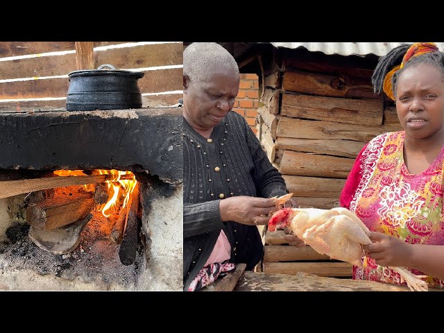 African Village Life/Rural Cooking From Scratch, Delicious Traditional Village Food Organic Chicken