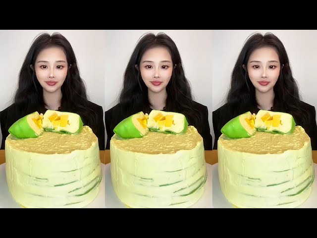 Asmr🍰Eating Mango 🥭Thousand Layer Cake🍰 (Soft And Waxy Sound) 크림丨먹방丨Mukbang丨Satisfying丨Eatingshow