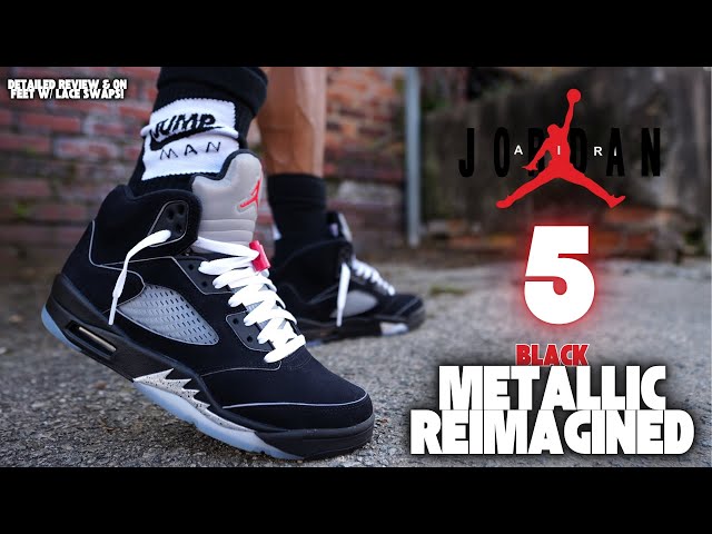 THE BEST REIMAGINED OF THEM ALL? JORDAN 5 BLACK METALLIC REIMAGINED DETAILED REVIEW & ON FEET!!