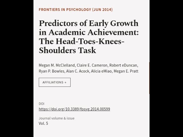 Predictors of Early Growth in Academic Achievement: The Head-Toes-Knees-Shoulders Task | RTCL.TV