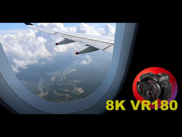 8K VR180 VIRTUAL WINDOW SEAT VIDEO/STILLS flying from Australia to Singapore 3D (Travel/ASMR/Music)