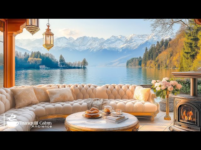 Beautiful European Scenery By The Lake 🎷Soothing Jazz In Spring Ambience To Relaxing, Relieve St...