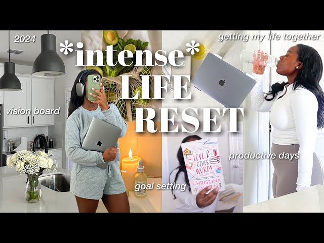 *intense* LIFE RESET 2024 | productive days, vision board, cleaning, goal setting & new year reset