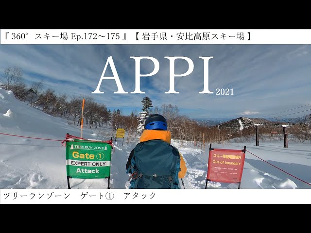 『 360°スキー場 Ep.172～175 』【 岩手県・安比高原スキー場 】ツリーランゾーン　ゲート①　アタック