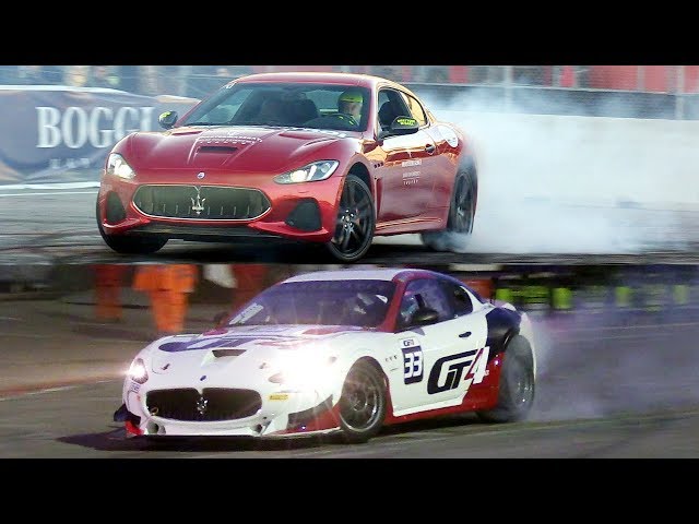 Maserati GranTurismo 2018 + GranTurismo MC GT4 & Andrea Bertolini - Epic Burnouts & Donuts!