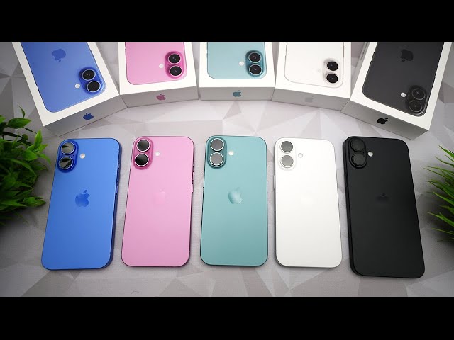 iPhone 16 in All Colors: Ultramarine, Teal, Pink Black & White Comparison!