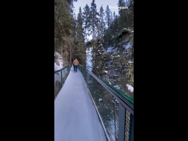 Johnston canyon trekking part1 #trekking #snow #weather #johnstoncanyon #banff #alberta