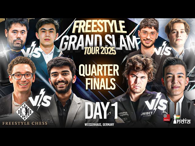 Gukesh vs Caruana | Quarter Finals Day 1| Freestyle Chess Grand Slam Tour 2025 | Weissenhaus Germany