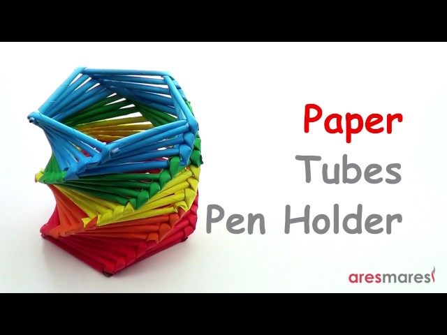 Paper Tubes Weaving Pen Stand / Pencil Holder (easy - paper tubes)