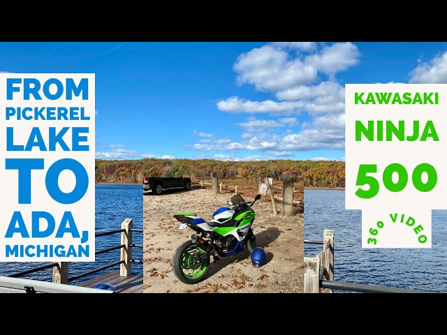 Kawasaki Ninja 500 * Pickerel Lake to Ada, Michigan * 360 Video