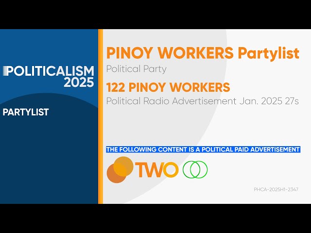 PINOY WORKERS Partylist Political Radio Ad January 2025 27s