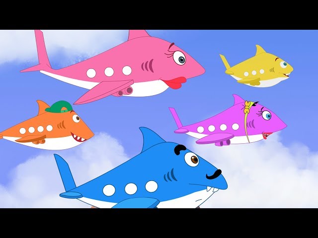 Plane Song + Sing Along Sharks Doo Doo Songs + Airplane Family Cartoon by Fun For Kids TV