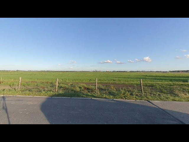 VR180 Timelapse fields and clouds near sunset skyline Rotterdam (insta360 evo)