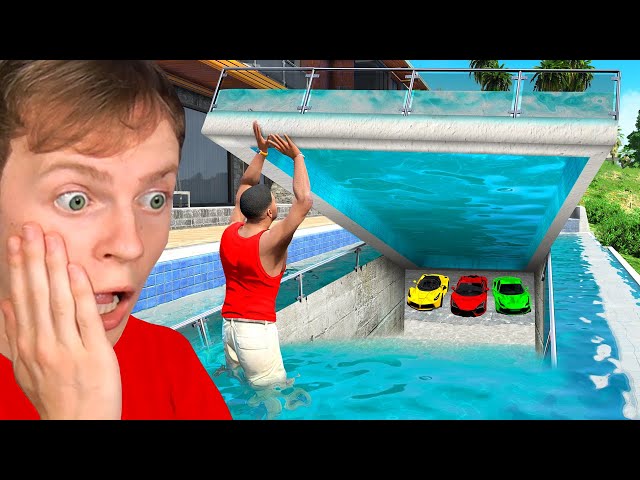 GTA 5 - SECRET BASE Under Franklin's SWIMMING Pool!