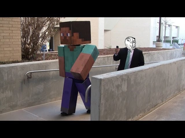 Real Life Minecraft Steve Goes to School