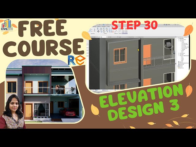 Revit Step 30 Elevation Design Part 3 / how to create window sun shade