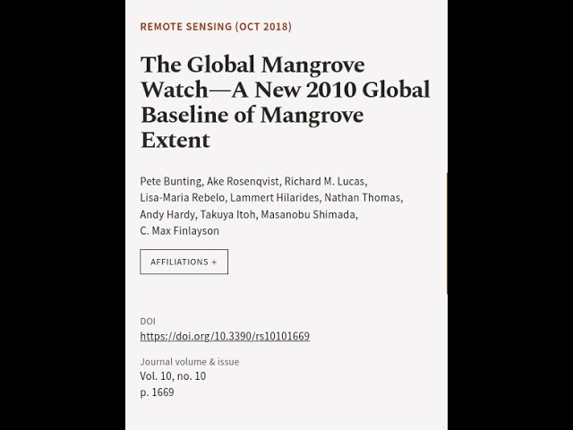 The Global Mangrove Watch—A New 2010 Global Baseline of Mangrove Extent | RTCL.TV