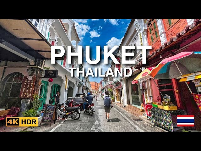 Phuket Old Town Walk, Thailand Walking Tour 4K HDR with Captions