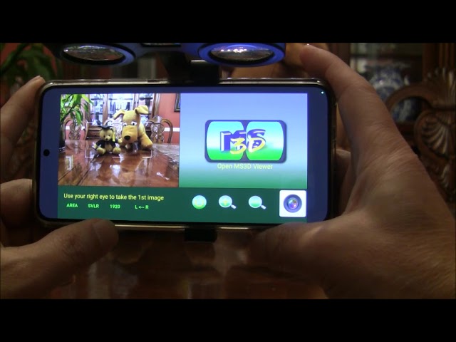 (3). Cellphone VR 3D SBS capture, view & edit -MS3D ChaCha app: how to capture VR 3D SBS photos