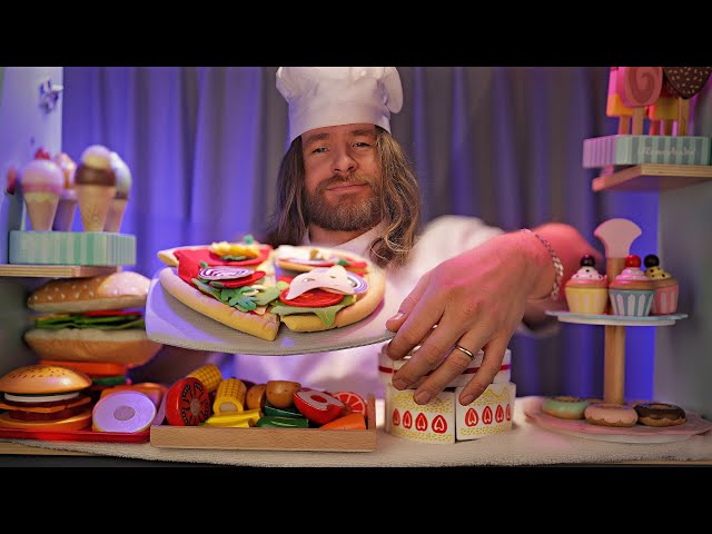 ASMR | Welcome to the Wooden Sandwich, Pizza, Burger & Cake Shop