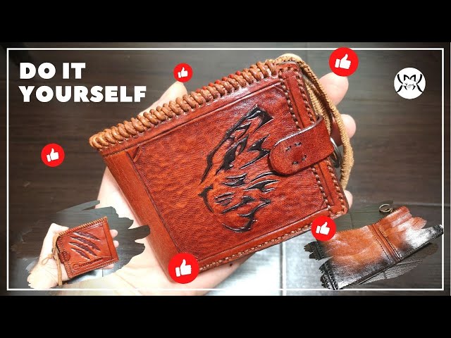 Making a D.I.Y. Men's leather wallet, Leathercraft lessons: Training in hobbycraft HobbyByLeather