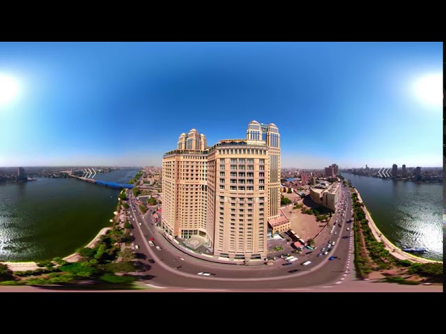 Fairmont Hotel & Nile City Towers Egypt 360 VR | Aerial shot