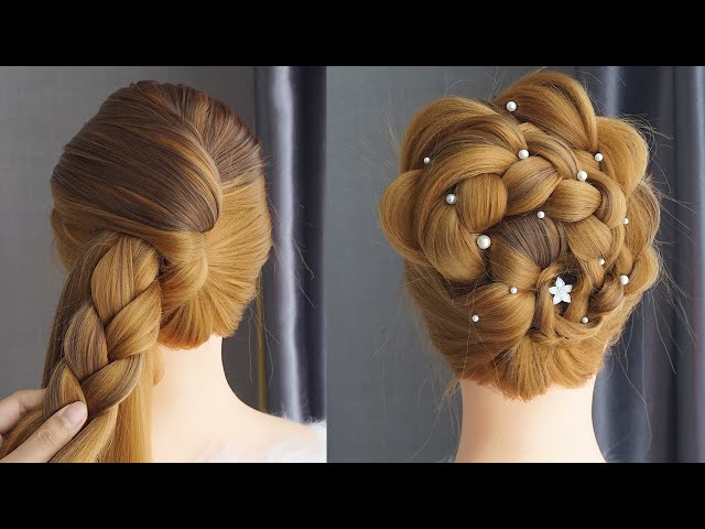 Braid Bun Hairstyle For Wedding Guest - New Hairstyle For Party Wear