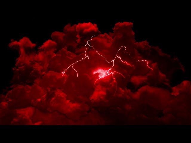 Red Thunderstorm Flashing Lightning 10+ Hours Wallpaper Screensaver Background Video 4K OLED